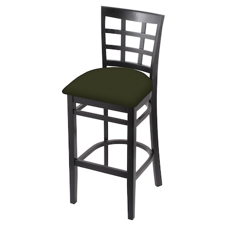 Holland Bar Stool Co 30" Bar Stool, Black Finish, Canter Pine Seat 313030Blk010